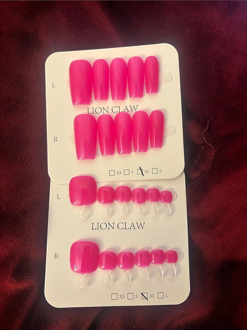 Lion Claw Pink Press-On Nails NWT